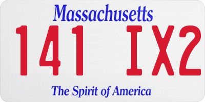 MA license plate 141IX2