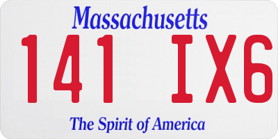 MA license plate 141IX6