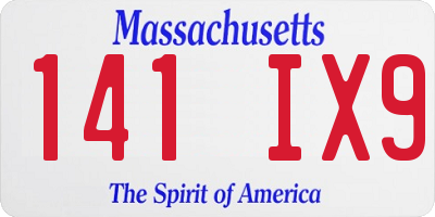 MA license plate 141IX9