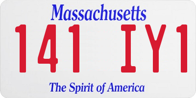 MA license plate 141IY1