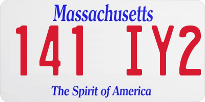 MA license plate 141IY2