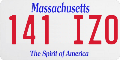 MA license plate 141IZ0