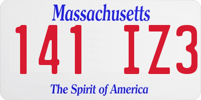 MA license plate 141IZ3