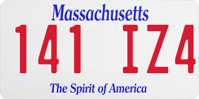 MA license plate 141IZ4