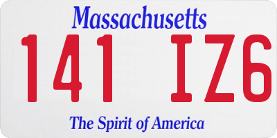 MA license plate 141IZ6