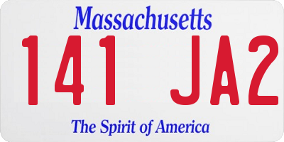 MA license plate 141JA2