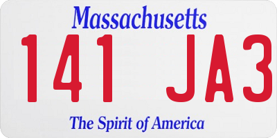 MA license plate 141JA3