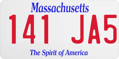 MA license plate 141JA5