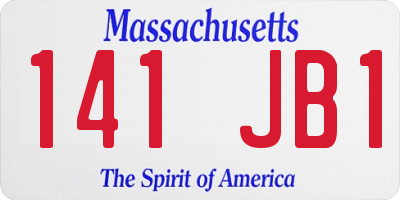 MA license plate 141JB1