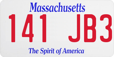 MA license plate 141JB3