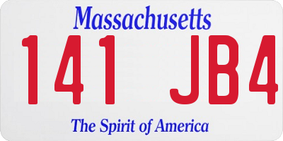 MA license plate 141JB4