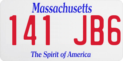 MA license plate 141JB6