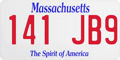 MA license plate 141JB9