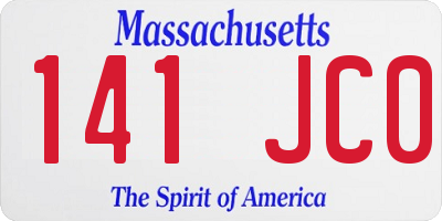 MA license plate 141JC0
