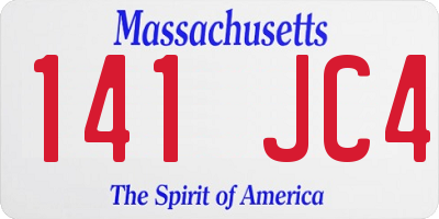 MA license plate 141JC4