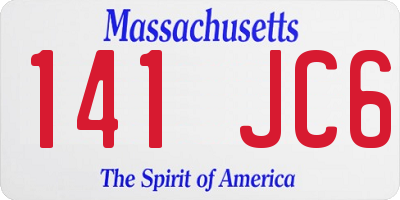 MA license plate 141JC6