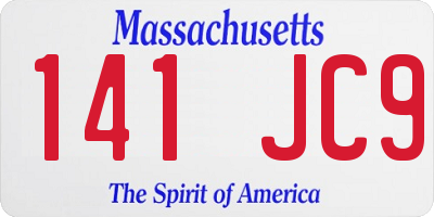 MA license plate 141JC9