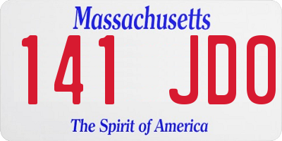 MA license plate 141JD0