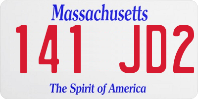MA license plate 141JD2