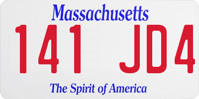 MA license plate 141JD4