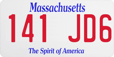 MA license plate 141JD6