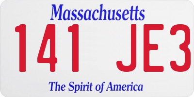 MA license plate 141JE3