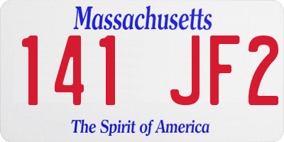 MA license plate 141JF2