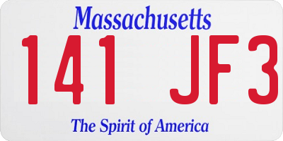 MA license plate 141JF3