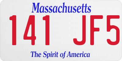 MA license plate 141JF5