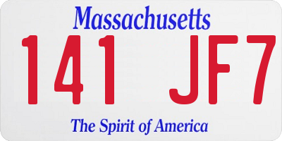 MA license plate 141JF7