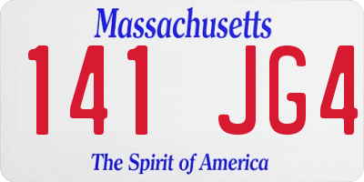 MA license plate 141JG4