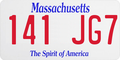 MA license plate 141JG7