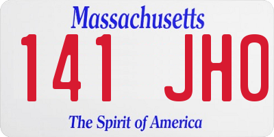 MA license plate 141JH0