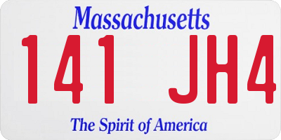 MA license plate 141JH4