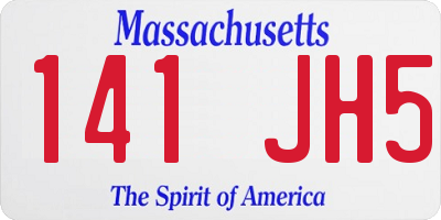 MA license plate 141JH5