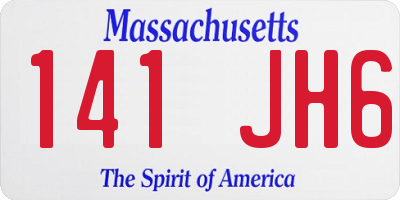 MA license plate 141JH6