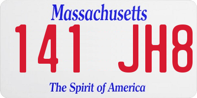 MA license plate 141JH8