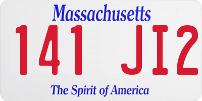 MA license plate 141JI2