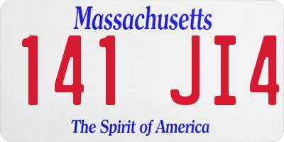 MA license plate 141JI4