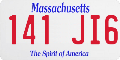 MA license plate 141JI6