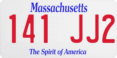 MA license plate 141JJ2