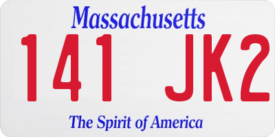 MA license plate 141JK2