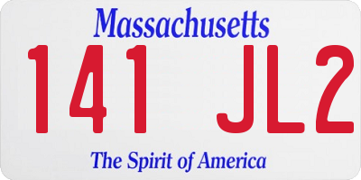 MA license plate 141JL2