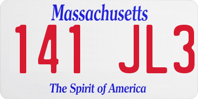 MA license plate 141JL3