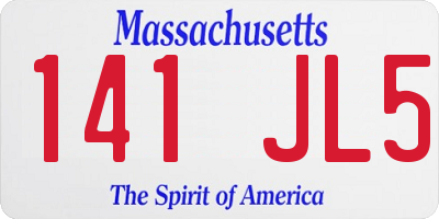 MA license plate 141JL5