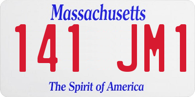 MA license plate 141JM1