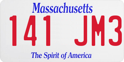 MA license plate 141JM3
