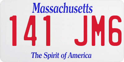 MA license plate 141JM6