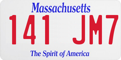 MA license plate 141JM7