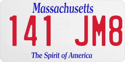 MA license plate 141JM8